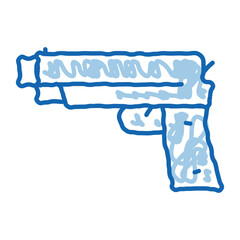 Iron Shooting Gun doodle icon hand drawn illustration