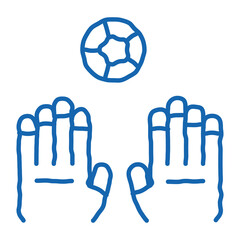 Poster - Goalkeeper Catches Ball doodle icon hand drawn illustration