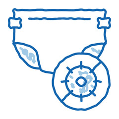 Sticker - Microbe Diaper doodle icon hand drawn illustration