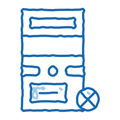 Poster - Broken Computer doodle icon hand drawn illustration