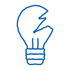Poster - Wrecked Lightbulb doodle icon hand drawn illustration