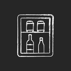 Canvas Print - Mini bar chalk white icon on black background