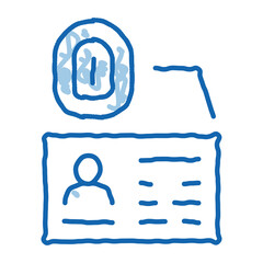 Poster - Fingerprint Scan doodle icon hand drawn illustration