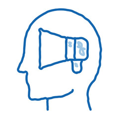 Sticker - Loudspeaker Head doodle icon hand drawn illustration