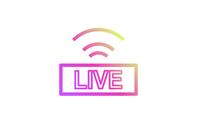 Live streaming icon. Button for broadcasting, livestream or online stream. Vector illustration.