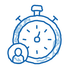Poster - Stopwatch Human doodle icon hand drawn illustration