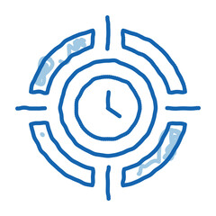 Poster - Target Clock Time doodle icon hand drawn illustration