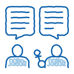 Poster - Interview Discuss doodle icon hand drawn illustration