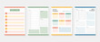 © 7AM - Modern planner template set. Set of planner and to do list. Monthly, weekly, daily planner template. Vector illustration.
