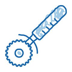 Sticker - Pizza Knife doodle icon hand drawn illustration