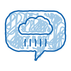 Sticker - Rain Cloud Frame doodle icon hand drawn illustration