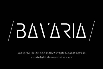 Fototapete - minimal alphabet font, dark  style  vector background, typeface design