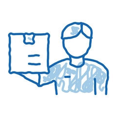 Poster - Receipt of Parcel doodle icon hand drawn illustration