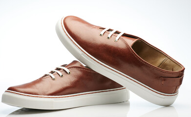 Sticker - Elegant brown leather shoes