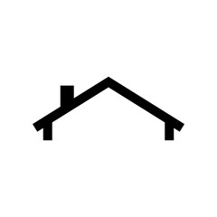 Wall Mural - single house roofline house icon. clipart image isolated on white background