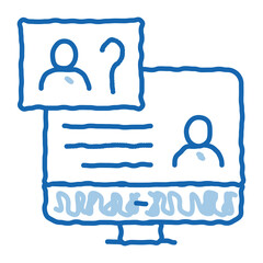 Poster - Message On Display doodle icon hand drawn illustration