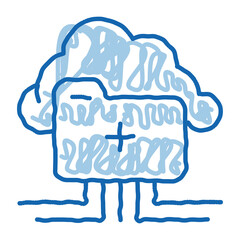 Wall Mural - Cloud Storage doodle icon hand drawn illustration