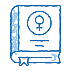 Sticker - Book Female Mark doodle icon hand drawn illustration