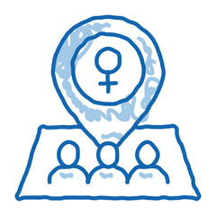 Poster - Gps Mark Location doodle icon hand drawn illustration