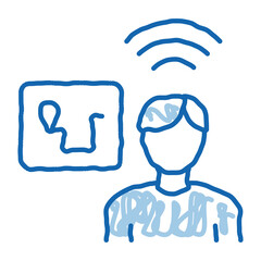 Poster - Online Navigator doodle icon hand drawn illustration