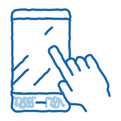 Poster - Hand Touch Phone doodle icon hand drawn illustration