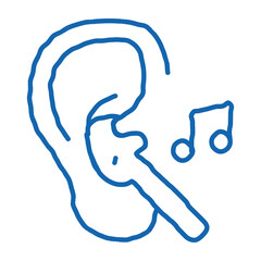 Poster - Earphones Music doodle icon hand drawn illustration
