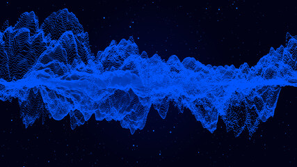 Aufkleber - Abstract futuristic particles dots wave background . 