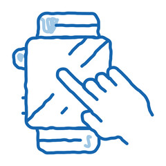 Poster - Smart Watch doodle icon hand drawn illustration