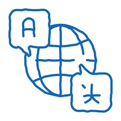 Poster - World International Language doodle icon hand drawn illustration