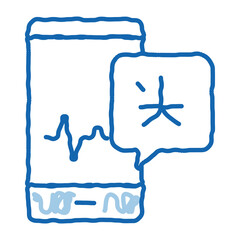 Aufkleber - Voice Wave On Phone Screen doodle icon hand drawn illustration