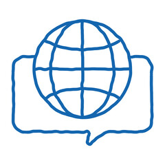 Poster - Earth Globe In Quote Frame doodle icon hand drawn illustration