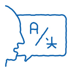 Poster - Human Interpreter Translator doodle icon hand drawn illustration