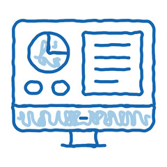 Aufkleber - Analytics On Computer Screen doodle icon hand drawn illustration