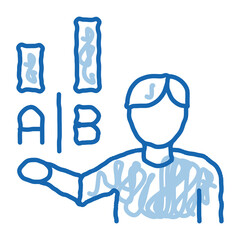 Aufkleber - Statistician Assistant Man doodle icon hand drawn illustration