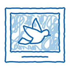 Poster - Bird Picture Or Photo Card doodle icon hand drawn illustration