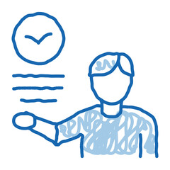 Poster - human talking about bird doodle icon hand drawn illustration