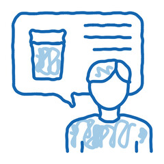 Sticker - Man Talk Beer doodle icon hand drawn illustration