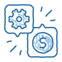 Poster - Gear Dollar Quote doodle icon hand drawn illustration