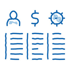 Aufkleber - Analytic List doodle icon hand drawn illustration