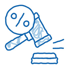 Sticker - Court Hammer doodle icon hand drawn illustration