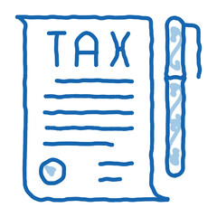 Poster - Tax Document Pen doodle icon hand drawn illustration