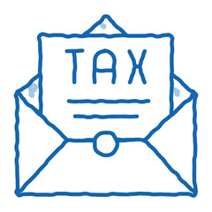 Poster - Tax Mail Order doodle icon hand drawn illustration