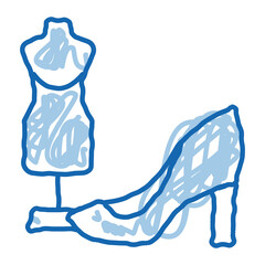 Poster - Shoe And Dummy doodle icon hand drawn illustration