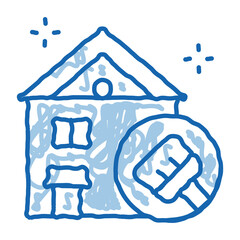 Sticker - House Cleaning doodle icon hand drawn illustration