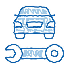 Poster - Car Repair Wrench doodle icon hand drawn illustration
