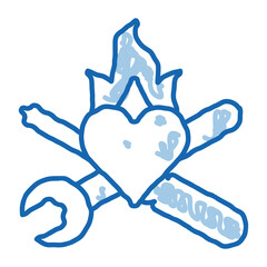 Poster - Instrument Heart doodle icon hand drawn illustration