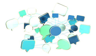 internet net and data digital concept 3d speak