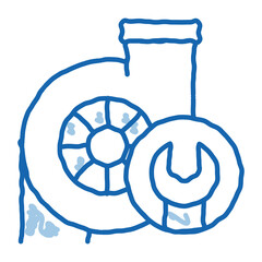 Poster - Turbine Repair doodle icon hand drawn illustration