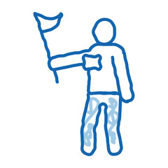Poster - Leading Tourist doodle icon hand drawn illustration