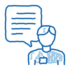 Poster - Male Worker Talk doodle icon hand drawn illustration